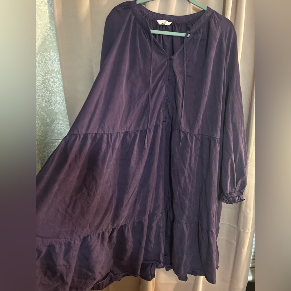 Cottage Core Dress - Purple Acid Wash